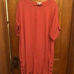 Madewell strawberry silk blend loose dress